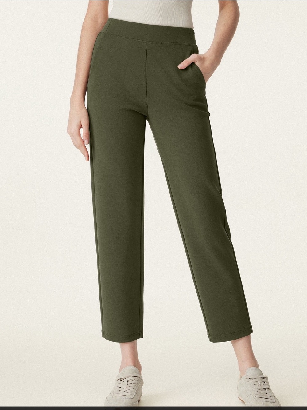 Mid Rise Pull-on Tapered Pant with Pockets